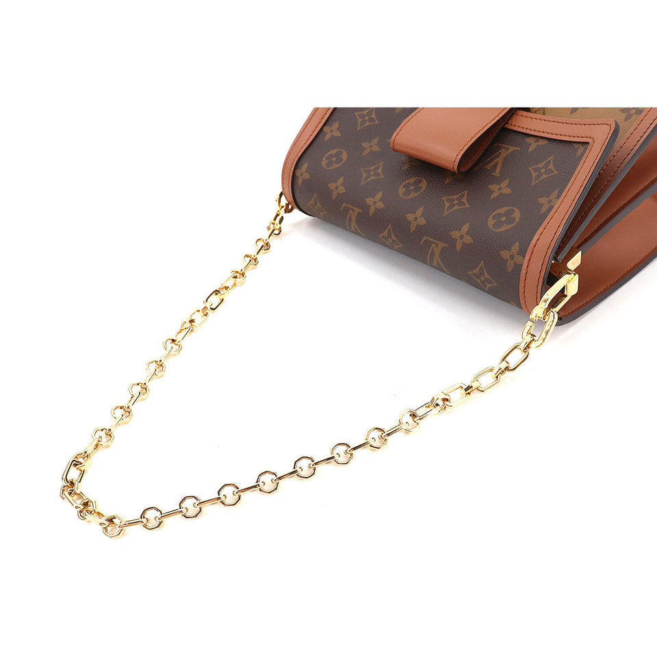 Louis Vuitton Monogram Reverse Dauphine MM 2way Shoulder Bag Brown