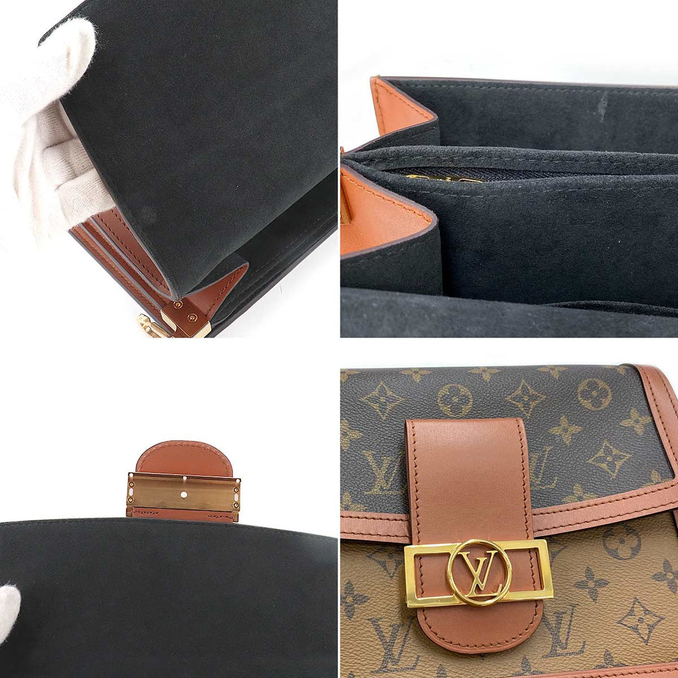 Louis Vuitton Monogram Reverse Dauphine MM 2way Shoulder Bag Brown