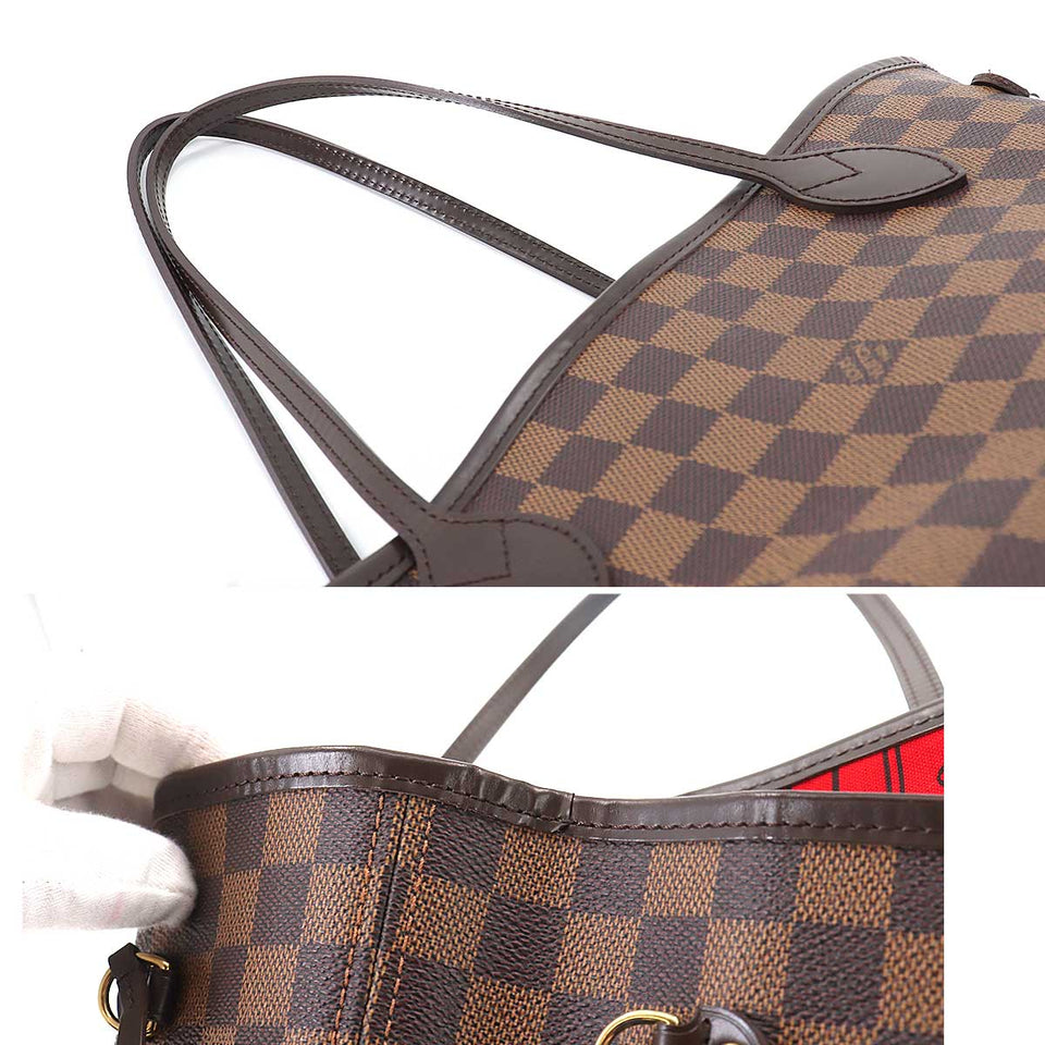 Louis Vuitton Damier Neverfull MM Tote Bag Ebene Brown