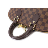Louis Vuitton Damier Alma Hand Bag Ebene Brown Gold Hardware
