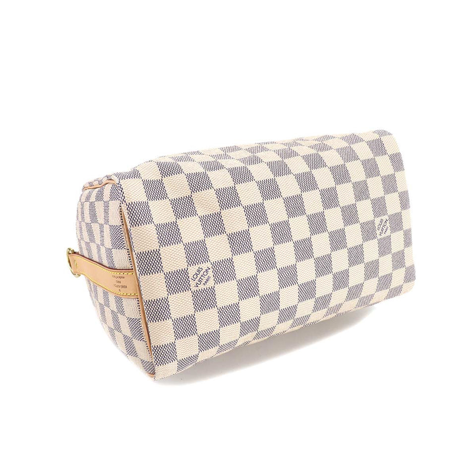 Louis Vuitton Damier Azur Speedy Bandouliere 25 Hand Bag White
