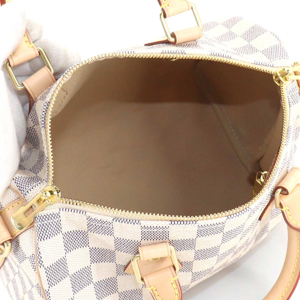 Louis Vuitton Damier Azur Speedy Bandouliere 25 Hand Bag White