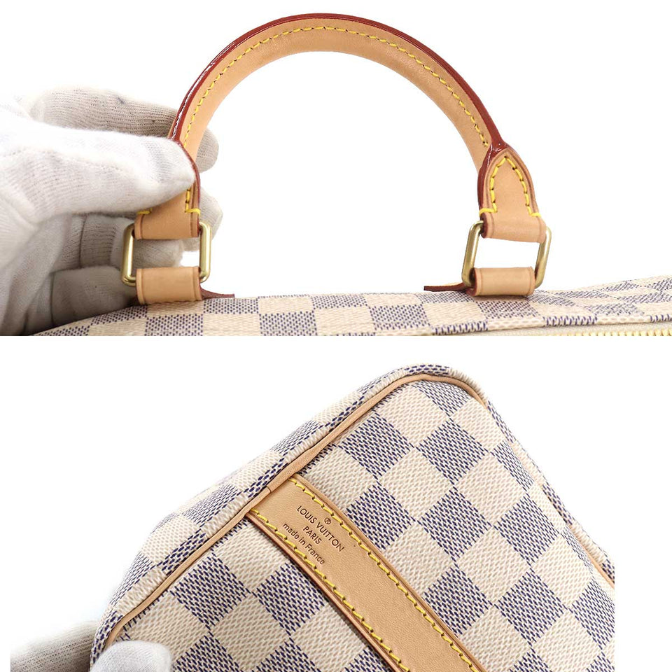 Louis Vuitton Damier Azur Speedy Bandouliere 25 Hand Bag White