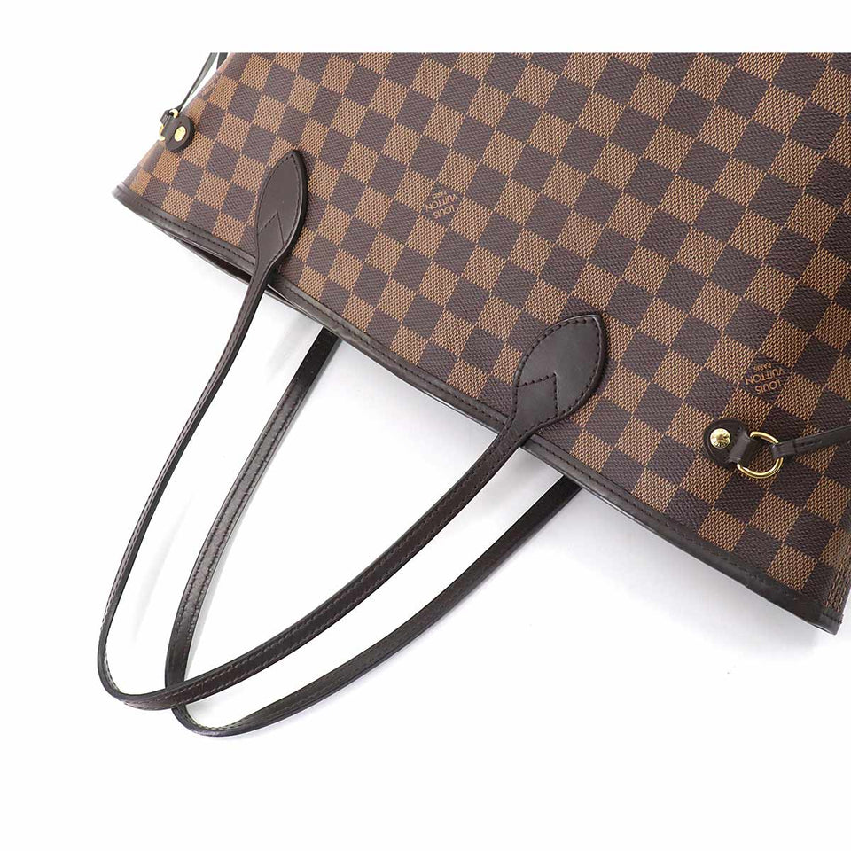 Louis Vuitton Damier Neverfull MM Tote Bag Ebene Cerise Brown