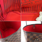 Louis Vuitton Damier Neverfull MM Tote Bag Ebene Cerise Brown