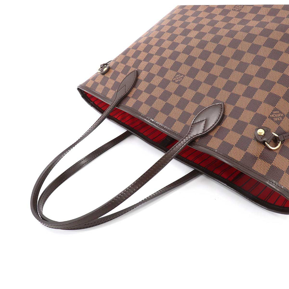 Louis Vuitton Damier Neverfull MM Tote Bag Ebene Cerise Brown