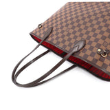 Louis Vuitton Damier Neverfull MM Tote Bag Ebene Cerise Brown