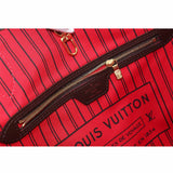 Louis Vuitton Damier Neverfull MM Tote Bag Ebene Cerise Brown
