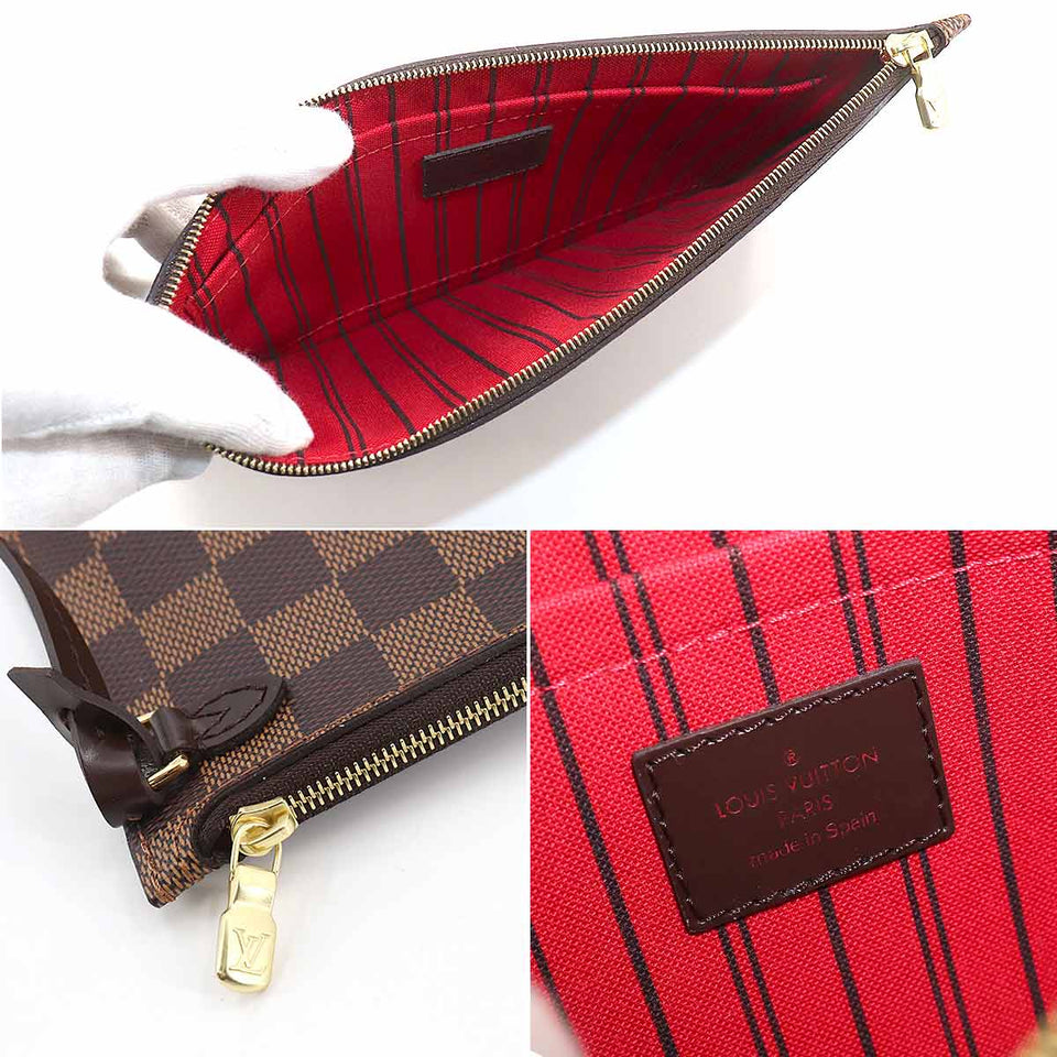 Louis Vuitton Damier Neverfull MM Tote Bag Ebene Cerise Brown