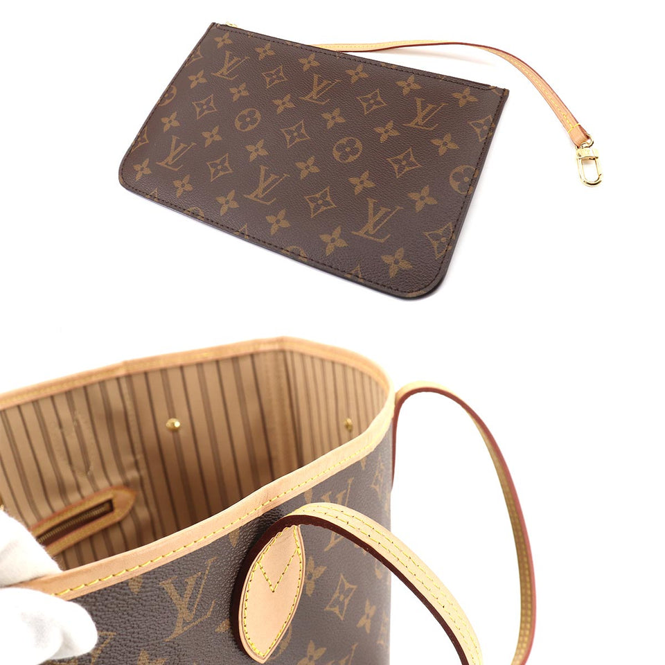Louis Vuitton Monogram Neverfull MM Tote Bag Brown Beige