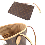 Louis Vuitton Monogram Neverfull MM Tote Bag Brown Beige