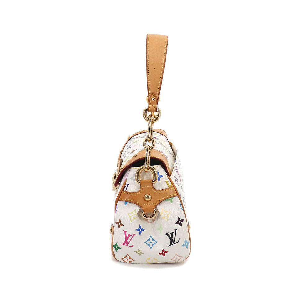 Louis Vuitton Monogram Multicolor Beverly MM Shoulder Bag White