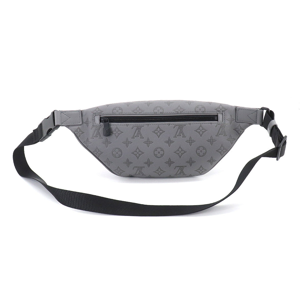 Louis Vuitton Monogram Shadow Discovery Bum Bag Leather Gray