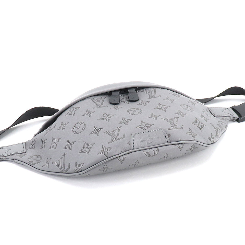 Louis Vuitton Monogram Shadow Discovery Bum Bag Leather Gray