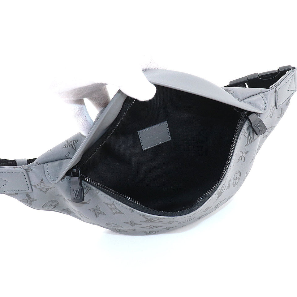 Louis Vuitton Monogram Shadow Discovery Bum Bag Leather Gray