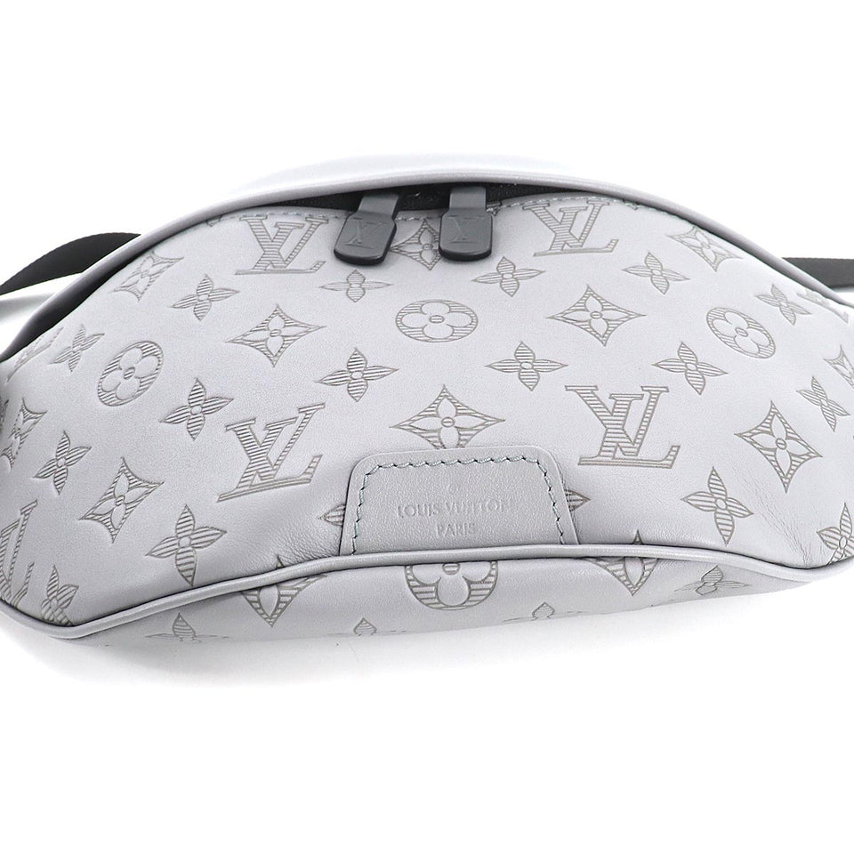Louis Vuitton Monogram Shadow Discovery Bum Bag Leather Gray