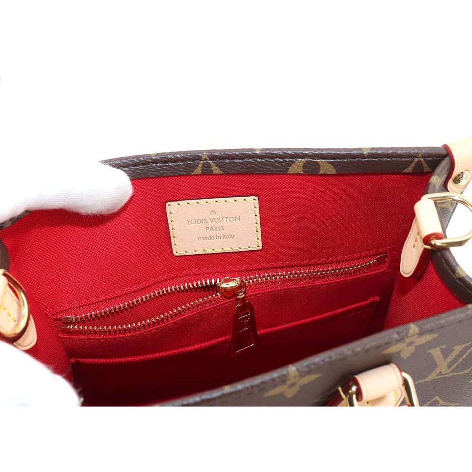 Louis Vuitton Monogram Sac Plat BB 2way Hand Shoulder Bag Brown