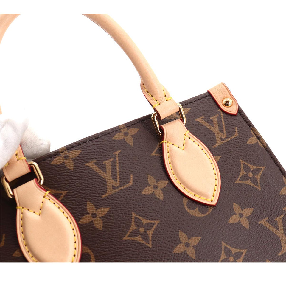 Louis Vuitton Monogram Sac Plat BB 2way Hand Shoulder Bag Brown