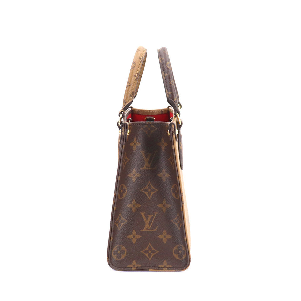 Louis Vuitton Giant Monogram Onthego PM 2way Hand Shoulder Bag Brown