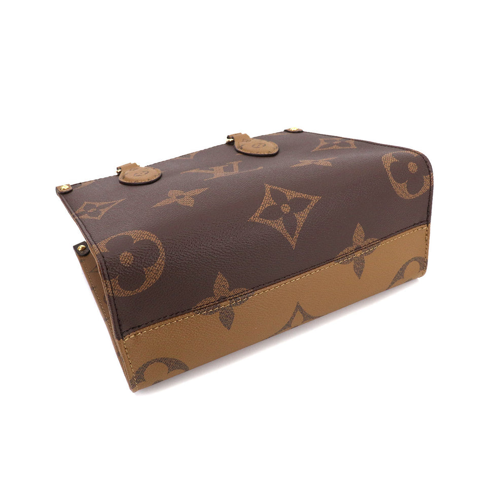 Louis Vuitton Giant Monogram Onthego PM 2way Hand Shoulder Bag Brown