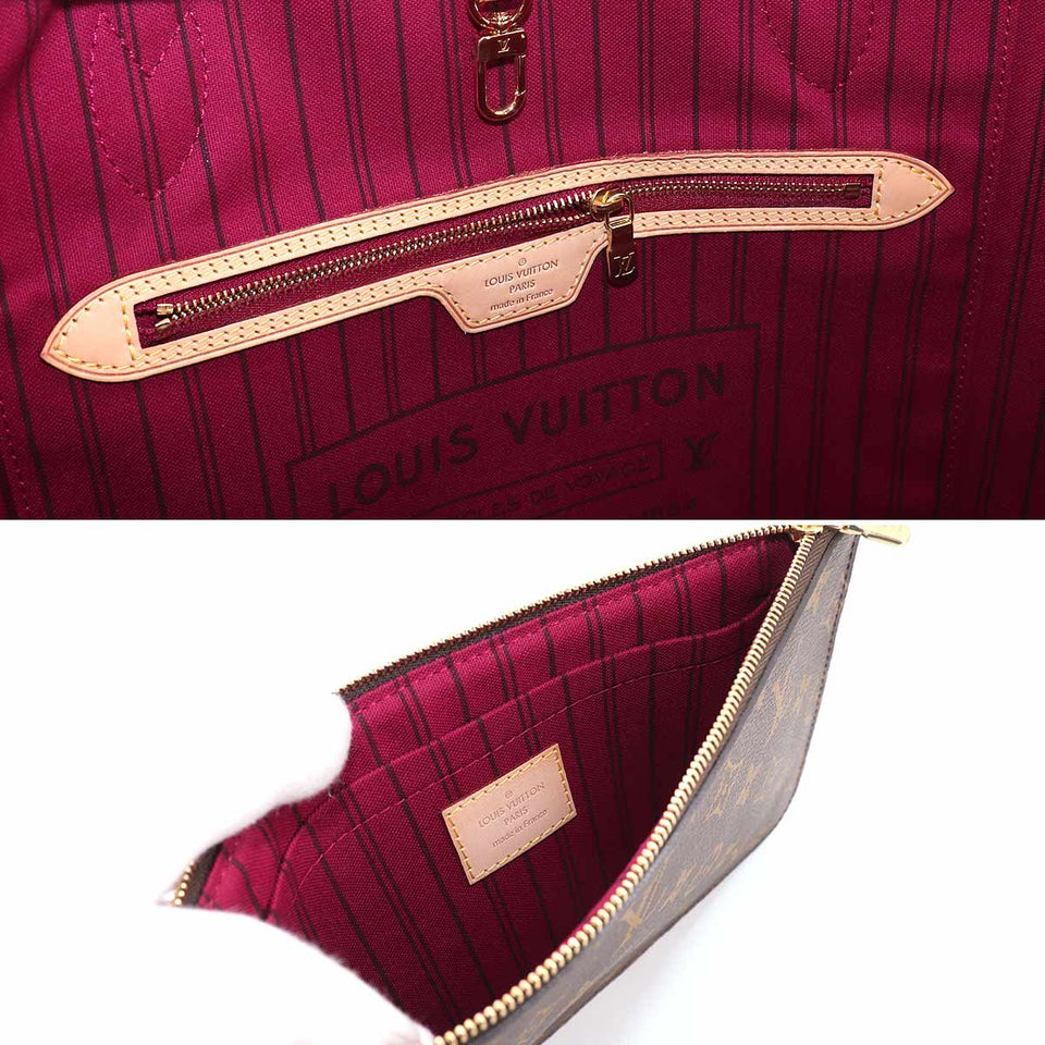 Louis Vuitton Monogram Neverfull MM Tote Bag Brown