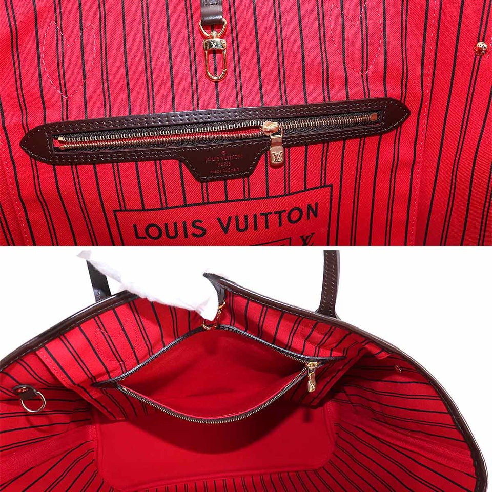 Louis Vuitton Damier Neverfull MM Tote Bag Ebene Series Brown
