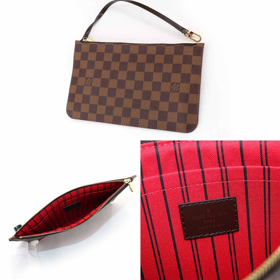 Louis Vuitton Damier Neverfull MM Tote Bag Ebene Series Brown