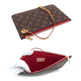Louis Vuitton Monogram Neverfull MM Tote Bag Brown Gold Metal