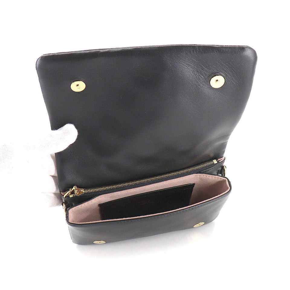 Louis Vuitton Pochette Coussin 2way Shoulder Clutch Bag Leather Noir