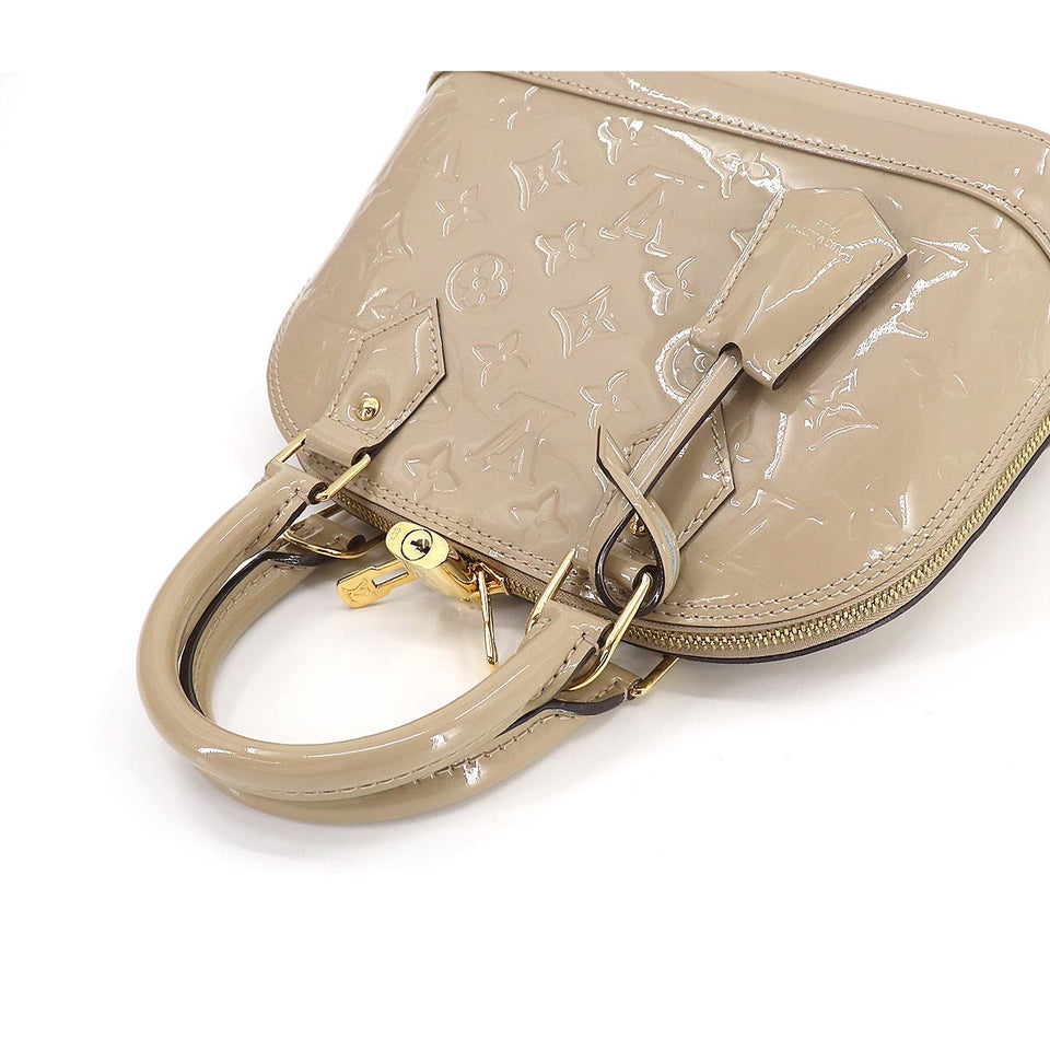 Louis Vuitton Vernis Alma BB 2way Hand Shoulder Bag Leather Dune