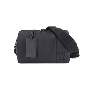 Louis Vuitton City Keepall Shoulder Bag Leather Black