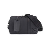 Louis Vuitton City Keepall Shoulder Bag Leather Black