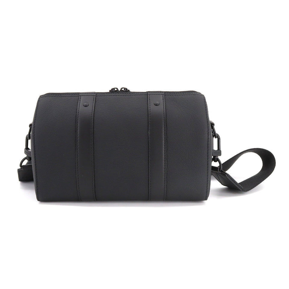 Louis Vuitton City Keepall Shoulder Bag Leather Black