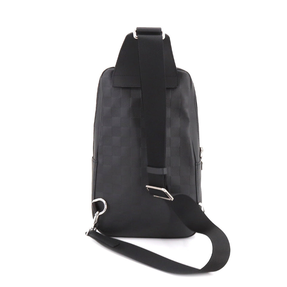 Louis Vuitton Damier Anfini Avenue Sling Body Bag Black