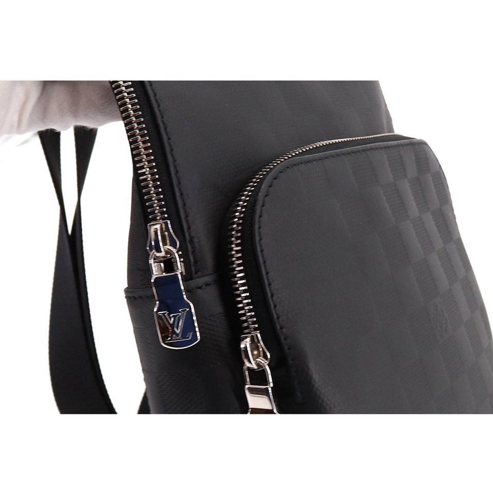 Louis Vuitton Damier Anfini Avenue Sling Body Bag Black