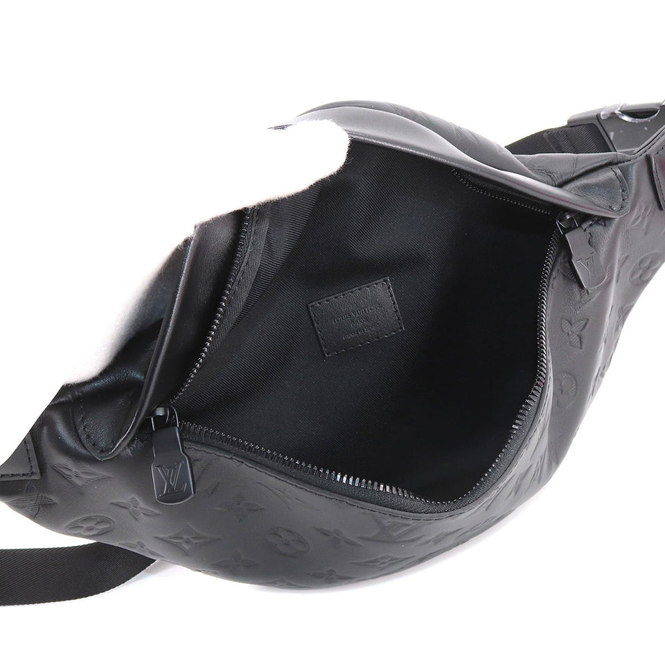 Louis Vuitton Monogram Shadow Discovery Bum Bag PM Body Bag Leather Noir