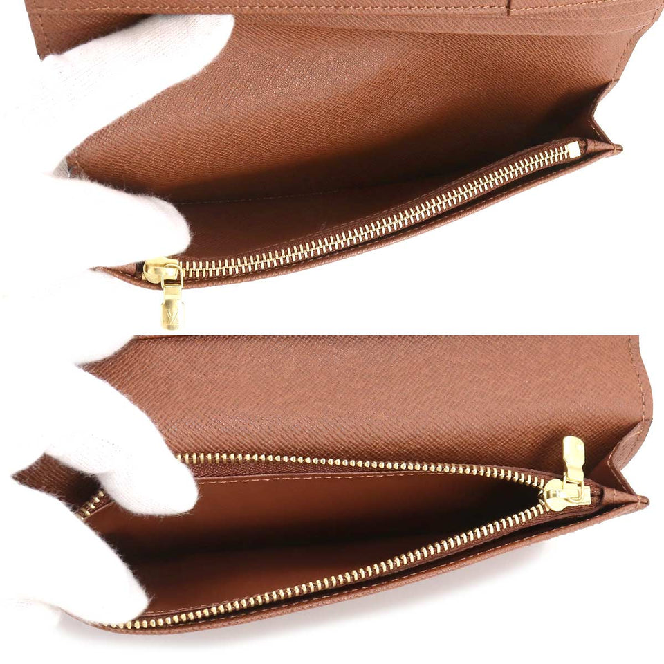 Louis Vuitton Monogram Portefeuille Brazza Long Wallet Brown