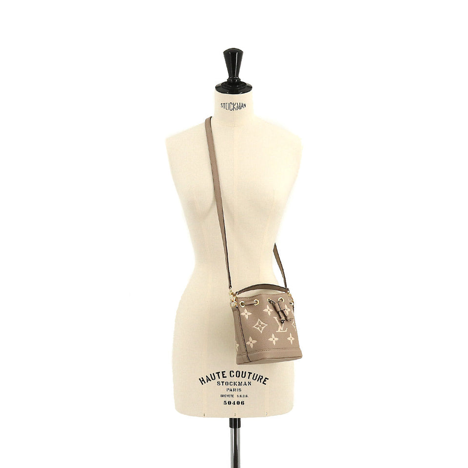Louis Vuitton Monogram Emplant NanoNoe Shoulder Bag Creme