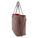 Louis Vuitton Damier Neverfull MM Tote Bag Ebene Cerise Brown