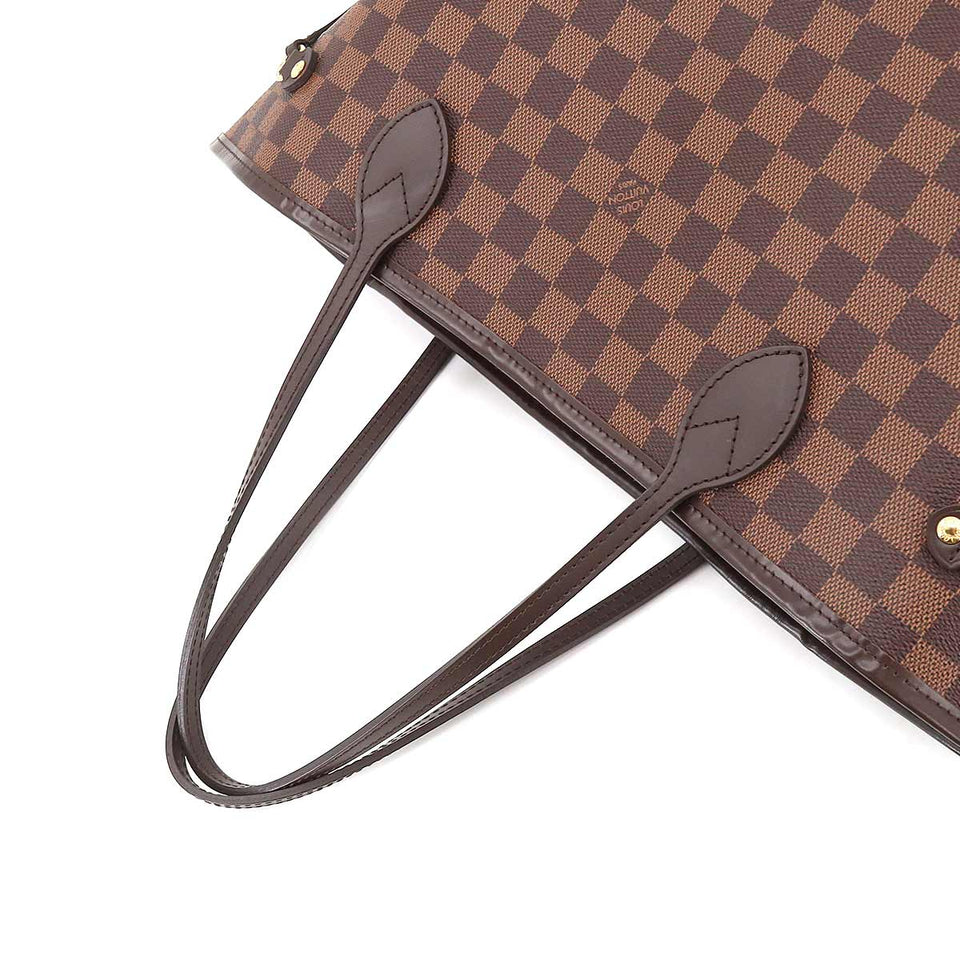 Louis Vuitton Damier Neverfull MM Tote Bag Ebene Cerise Brown