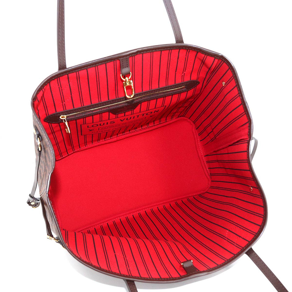 Louis Vuitton Damier Neverfull MM Tote Bag Ebene Cerise Brown