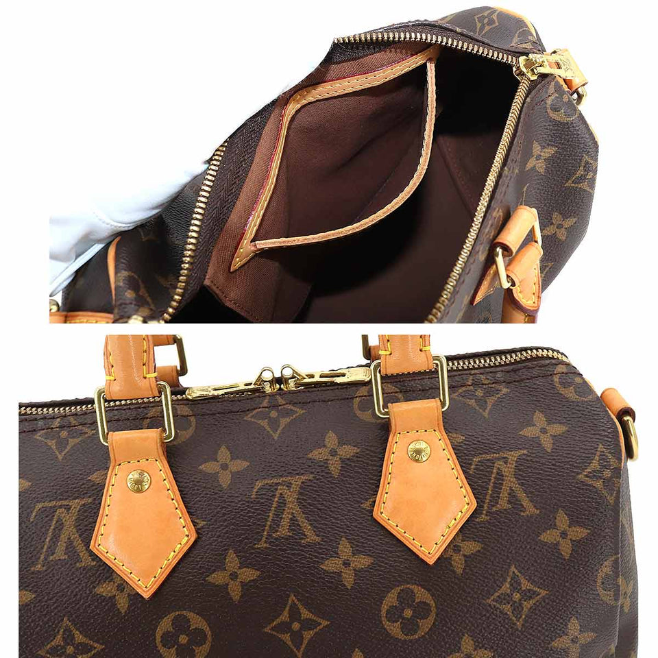 Louis Vuitton Monogram Speedy Bandouliere 25 2way Shoulder Bag Brown