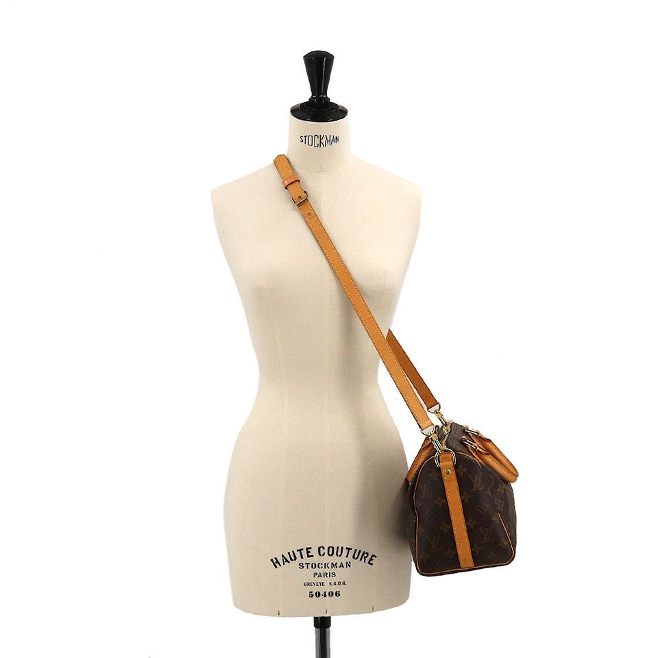 Louis Vuitton Monogram Speedy Bandouliere 25 2way Shoulder Bag Brown