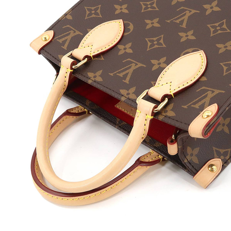 Louis Vuitton Monogram Sac Plat BB 2way Hand Shoulder Bag Brown