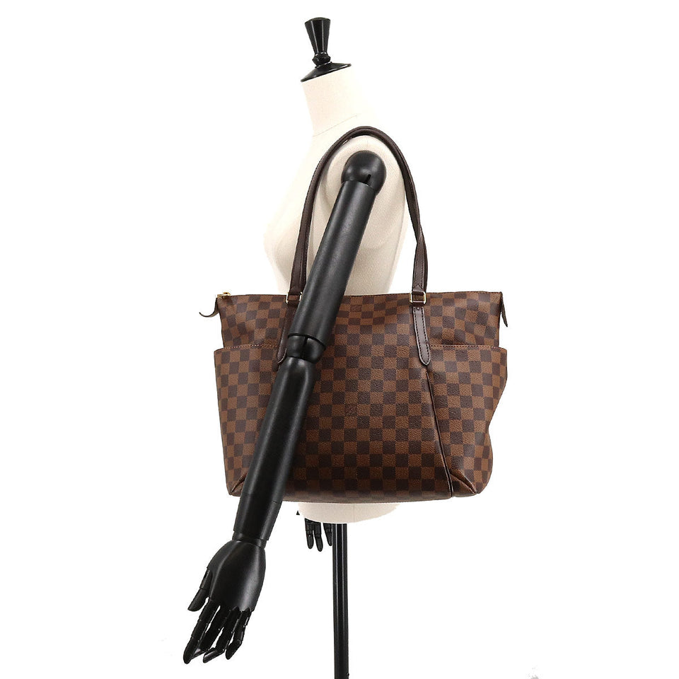 Louis Vuitton Damier Totally MM Tote Bag Ebene Brown
