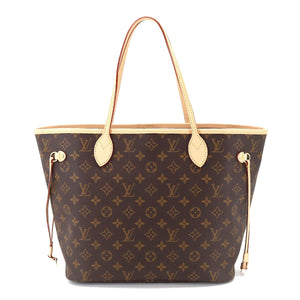 Louis Vuitton Monogram Neverfull MM Tote Bag Brown Pivoine