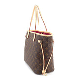 Louis Vuitton Monogram Neverfull MM Tote Bag Brown Pivoine