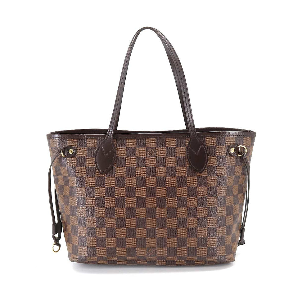 Louis Vuitton Damier Neverfull PM Tote Bag Ebene Brown