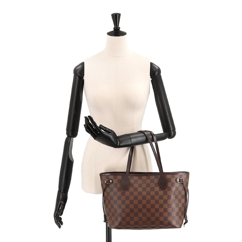 Louis Vuitton Damier Neverfull PM Tote Bag Ebene Brown