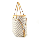 Louis Vuitton Damier Azur Neverfull MM Tote Bag White
